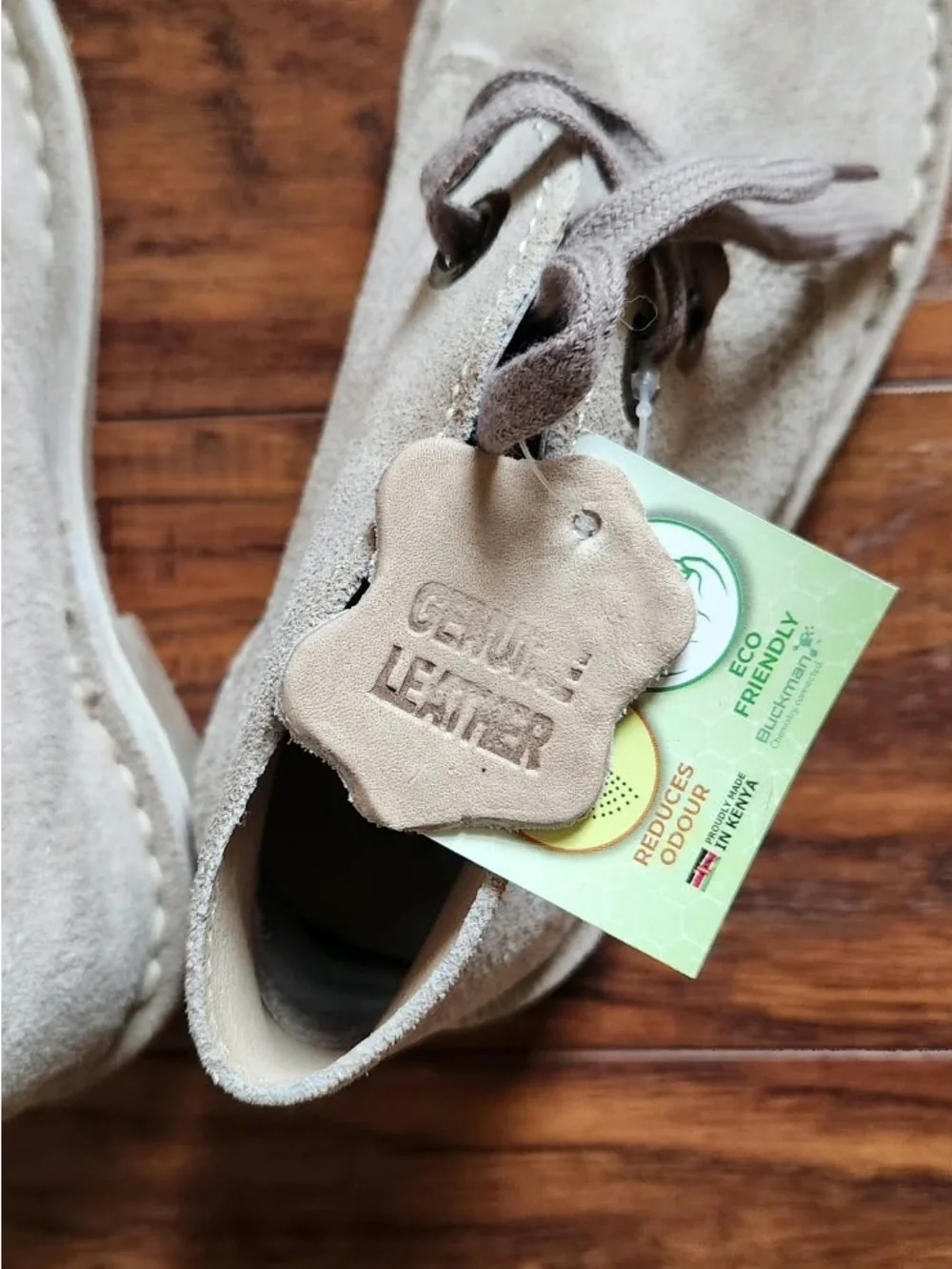Kids Suede Lace-Up Shoes in Light Beige